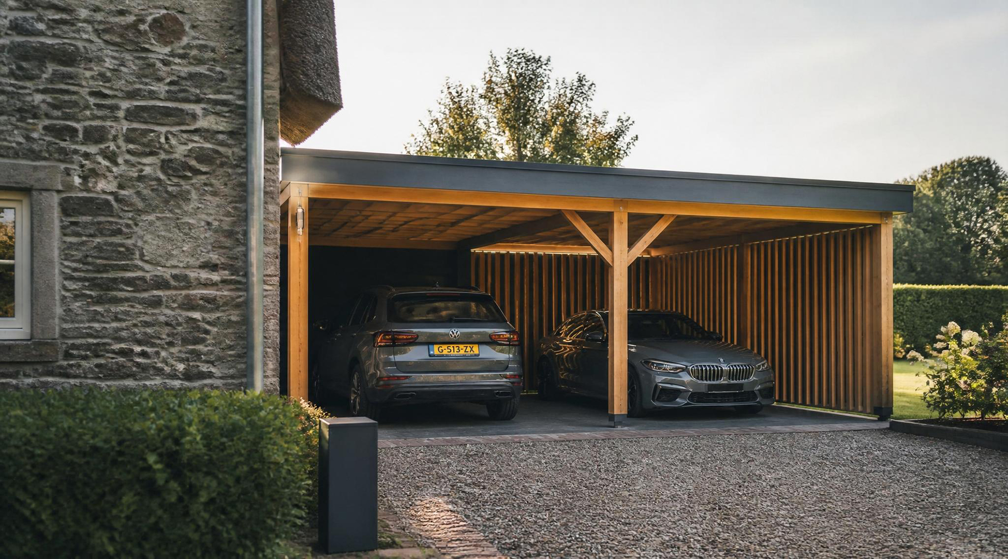 Houten carport bouwen